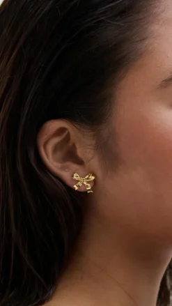 Bow Stud 18K Gold Plated Earrings - Gold