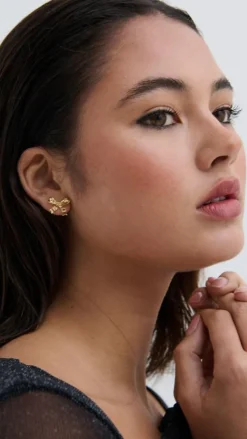 Bow Stud 18K Gold Plated Earrings - Gold