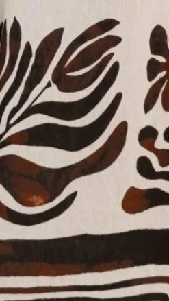 Briar Button Crop Top - Chocolate Abstract