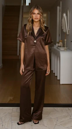 Bridget Button Shirt - Chocolate