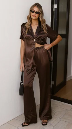 Bridget Button Shirt - Chocolate