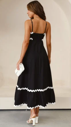 Brodey Midi Dress - Black / White