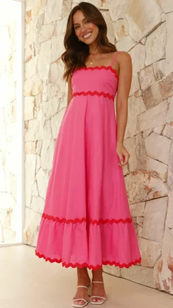 Brodey Midi Dress - Pink / Red