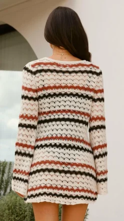 Bron Mini Dress - Natural Stripe