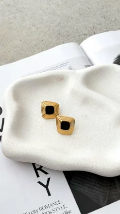 Bronnie Earrings - Gold / Black