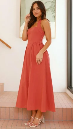 Caden Maxi Dress - Rust
