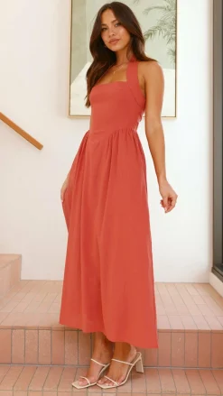 Caden Maxi Dress - Rust