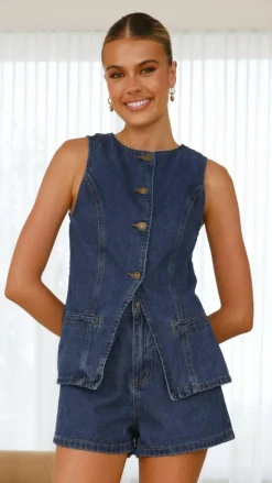 Cairo Denim Shorts - Dark Mid