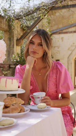 Calanthe Mini Dress - Hot Pink