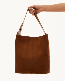Cali Shoulder Bag - Tan Suede