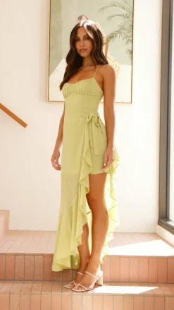 Caliste Midi Dress - Lime
