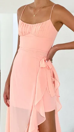 Caliste Midi Dress - Peach