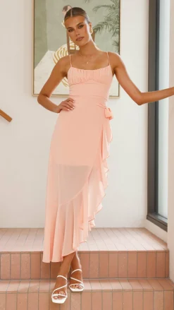 Caliste Midi Dress - Peach