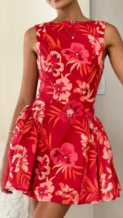 Canika Mini Dress - Red Floral