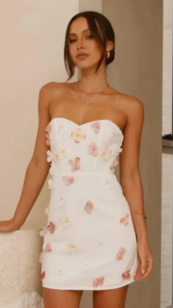 Capella Mini Dress - White Flower