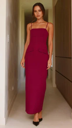 Carabella Maxi Dress - Wine