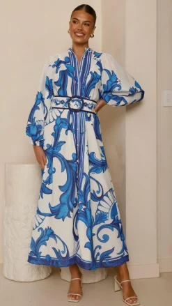 Carmal Long Sleeve Maxi Dress - Paradise