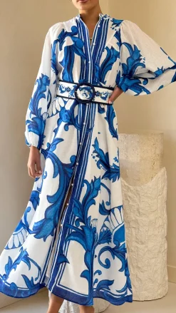 Carmal Long Sleeve Maxi Dress - Paradise
