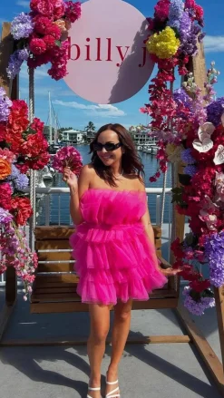 Carrie Mini Dress - Hot Pink