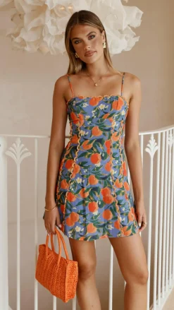 Cartia Mini Dress - Orange Print