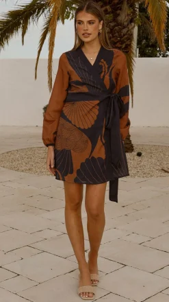 Cassidy Long Sleeve Mini Dress - Coco/Navy