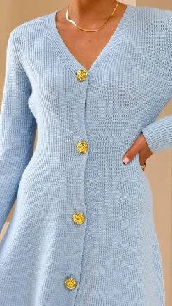 Catarina Long Sleeve Mini Dress - Blue