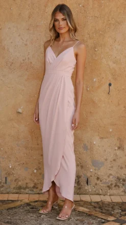 Charlotte Draped Maxi Dress - Pink