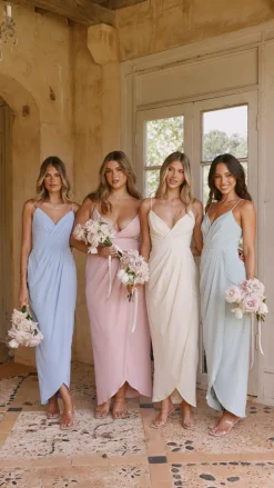 Charlotte Draped Maxi Dress - Blue