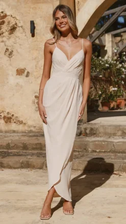 Charlotte Draped Maxi Dress - Ivory