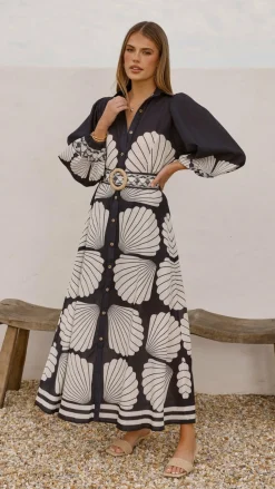 Cheyenne Long Sleeve Maxi Dress - Black