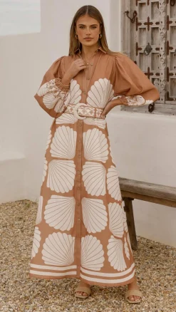 Cheyenne Long Sleeve Maxi Dress - Siena