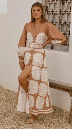 Cheyenne Long Sleeve Maxi Dress - Siena