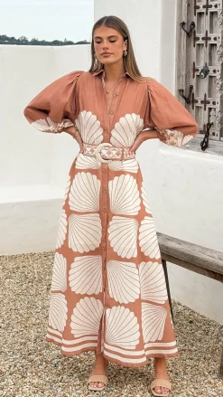 Cheyenne Long Sleeve Maxi Dress - Siena