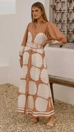 Cheyenne Long Sleeve Maxi Dress - Siena