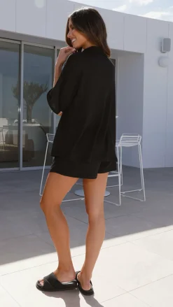 Chloe Top and Shorts Set - Black