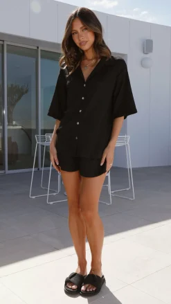 Chloe Top and Shorts Set - Black