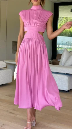 Cindie Midi Dress - Pink