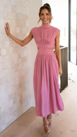 Cindie Midi Dress - Pink