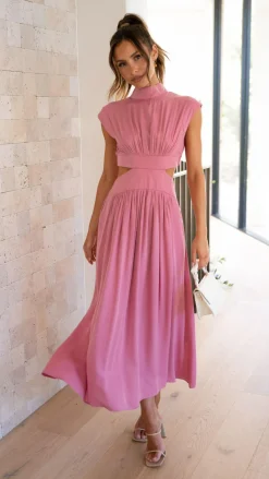 Cindie Midi Dress - Pink