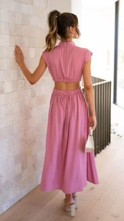 Cindie Midi Dress - Pink