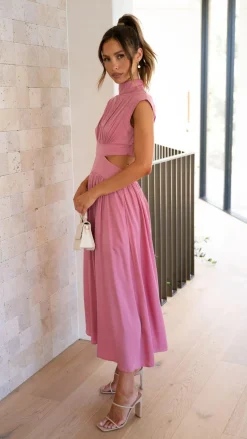 Cindie Midi Dress - Pink