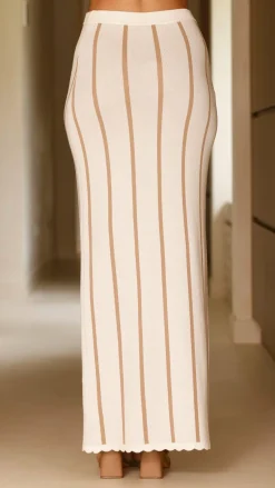 Cindy Maxi Skirt - White/Beige