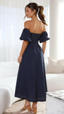 Claira Midi Dress - Navy