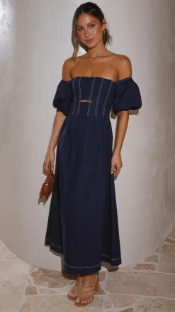 Claira Midi Dress - Navy