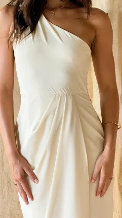 Clara One Shoulder Maxi Dress - Yellow