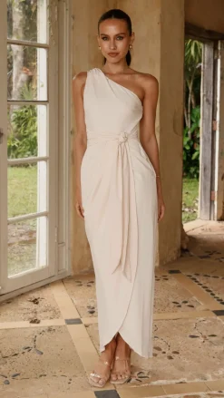 Clara One Shoulder Maxi Dress - Ivory