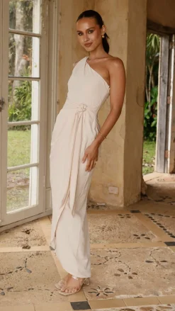 Clara One Shoulder Maxi Dress - Ivory