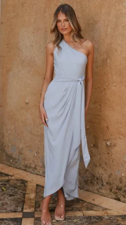 Clara One Shoulder Maxi Dress - Blue