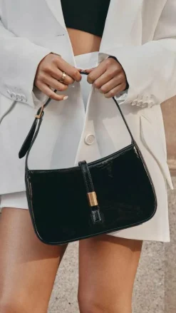 Clara Shoulder Bag - Black Patent