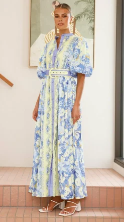Claudelle Maxi Dress - Blue/Yellow